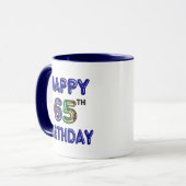 Happy 65th Birthday Mok in ballonlettertype (Voorkant links)