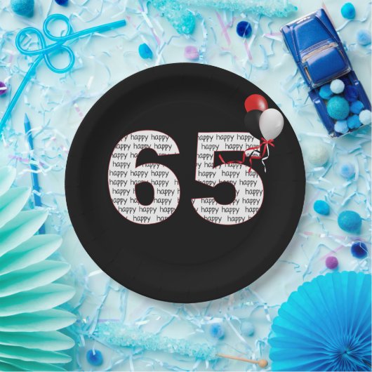 Happy 65th Birthday op zwart papier Bord (Feest)