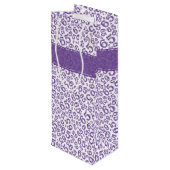 Happy 65th Birthday Party Paars Number Pattern Wijn Cadeautas (Achterkant Gekanteld)