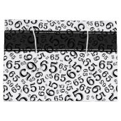 Happy 65th Birthday Party Theme Black and White Groot Cadeauzakje (Achterkant)