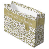 Happy 65th Birthday Random Number Pattern Gold Groot Cadeauzakje (Voorkant Gekanteld)