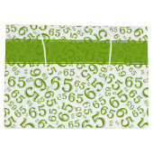 Happy 65th Birthday Random Pattern Green/White Groot Cadeauzakje (Achterkant)