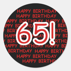Happy 65th Birthday Ronde Sticker