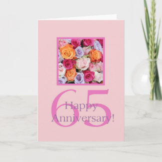 Happy 65th Jubileum rozen Kaart