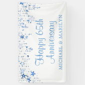 Happy 65th Jubileum Sky Blue Stars Spandoek (Verticaal)