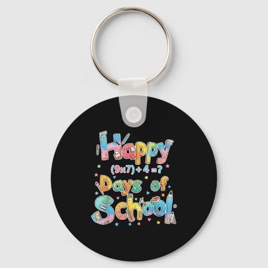 Happy 67 Days Of School Math Equation Teacher Six  Sleutelhanger (Voorkant)