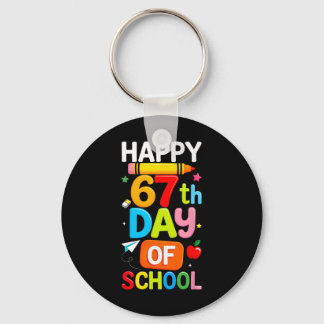 Happy 67th Day Of School Teacher Kids Six Seven 6 Sleutelhanger