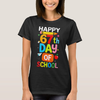 Happy 67th Day Of School Teacher Kids Six Seven 6 T-shirt