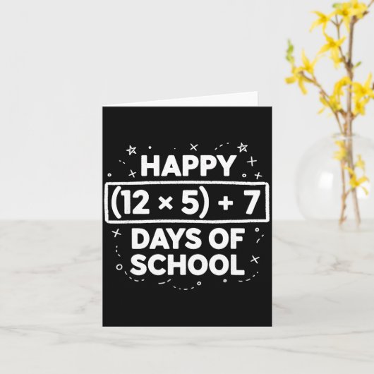 Happy 67th Day Of School Teacher Student Boys Girl Kaart (Gele Bloem)