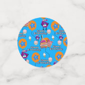 Happy 6th Birthday Confetti, #6 Blue & Yellow Confetti (Kleine voorkant)