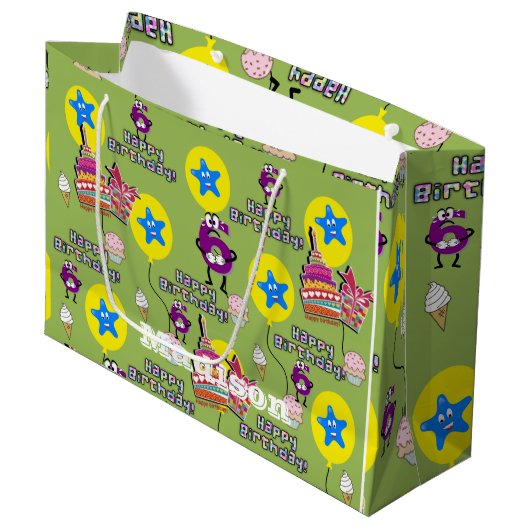 Happy 6th Birthday Gift Bag #6 Groot Cadeauzakje (Voorkant Gekanteld)