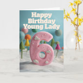 Happy 6th Birthday Kaart (Gele Bloem)