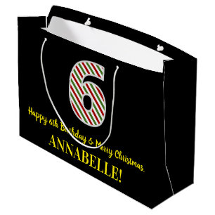 Happy 6th Birthday & Merry Kerstmis, aangepaste na Groot Cadeauzakje