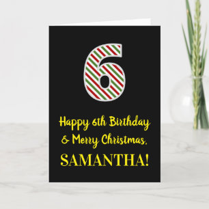 Happy 6th Birthday & Merry Kerstmis, aangepaste na Kaart