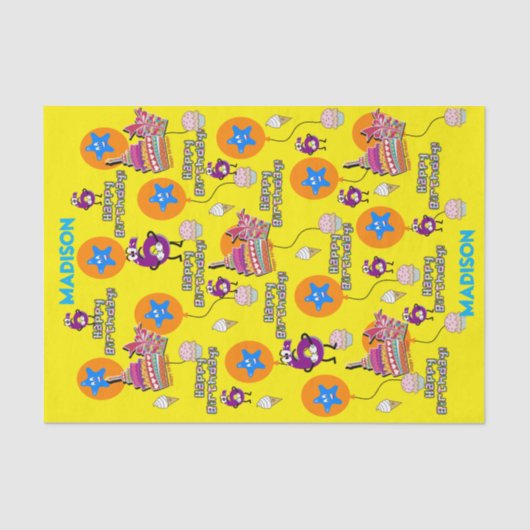 Happy 6th Birthday Tissue Paper #6 Tissuepapier (Voorkant)