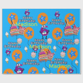 Happy 6th Birthday Wrapping Paper Balloons #6 Cadeaupapier (Vlak)