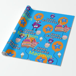 Happy 6th Birthday Wrapping Paper Balloons #6 Cadeaupapier