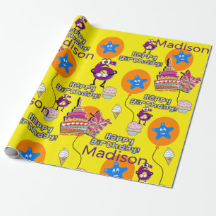 Happy 6th Birthday Wrapping Paper Balloons #6 Cadeaupapier