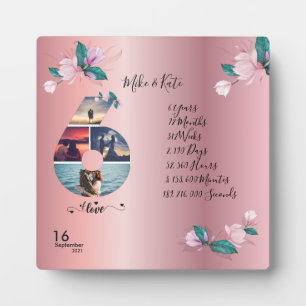 Happy 6th Jubileum, aangepaste fotocollage, graaf Fotoplaat