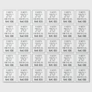 HAPPY 70TH BIRTHDAY; Art Deco Style; aangepaste na Cadeaupapier