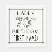 HAPPY 70TH BIRTHDAY; Art Deco Style; aangepaste na Servet (Voorkant)