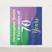 Happy 70th Birthday Celebration Tapestry Wandkleed (Voorkant)