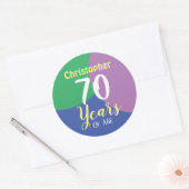Happy 70th Birthday Classic Round Sticker (Envelop)