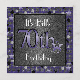 Happy 70th Birthday Party nodigt hem uit Kaart