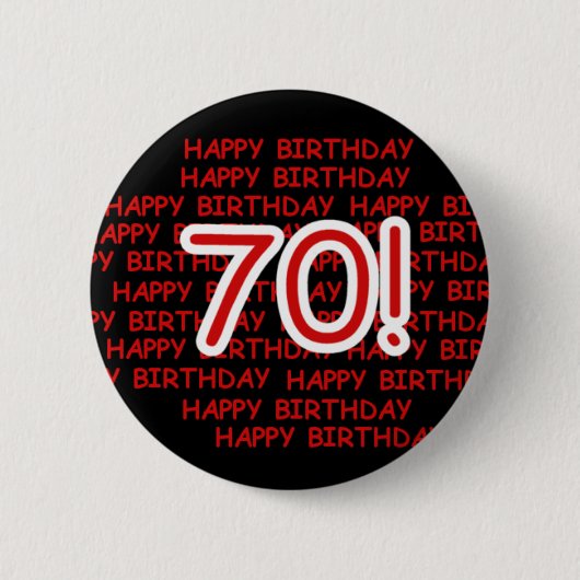 Happy 70th Birthday Ronde Button 5,7 Cm (Voorkant)