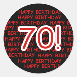 Happy 70th Birthday Ronde Sticker