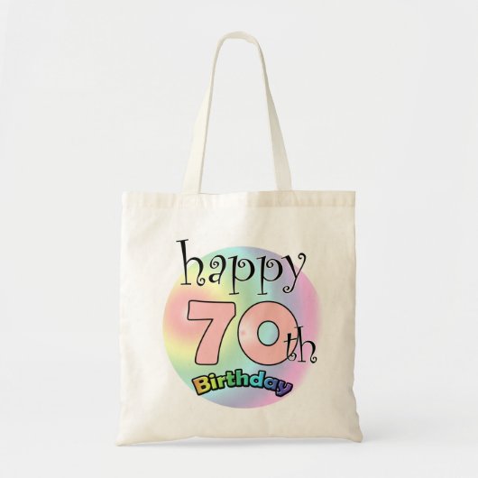 Happy 70th Birthday (roze) Tote Bag (Voorkant)