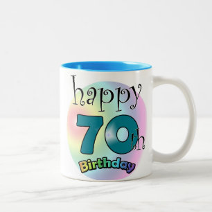 Happy 70th Birthday Tweekleurige Koffiemok