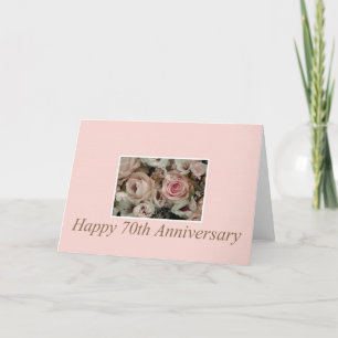 Happy 70th Jubileum rozen Kaart