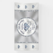 Happy 75th Birthday Banner, gepersonaliseerd Spandoek (Verticaal)