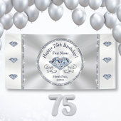 Happy 75th Birthday Banner, gepersonaliseerd Spandoek