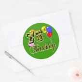 Happy 75th Birthday Celebration Ronde Sticker (Envelop)