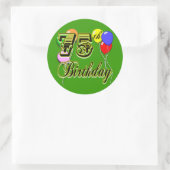 Happy 75th Birthday Celebration Ronde Sticker (Tas)
