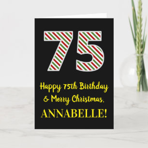 Happy 75th Birthday & Merry Kerstmis, aangepaste n Kaart