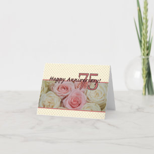 Happy 75th Jubileum rozen Kaart