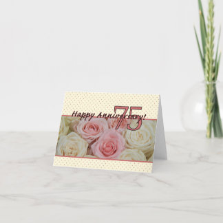 Happy 75th Jubileum rozen Kaart