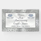 Happy 75th Wedding Jubileum Decorations Spandoek (Horizontaal)