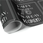 HAPPY 76TH BIRTHDAY; Art Deco Style met aangepaste Cadeaupapier (Rol Hoek)