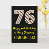 Happy 76th Birthday & Merry Kerstmis, aangepaste n Kaart (Gele Bloem)