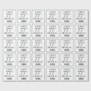 HAPPY 77TH BIRTHDAY; Art Deco Style; aangepaste na Cadeaupapier