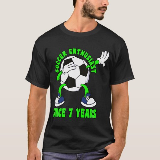 Happy 7 Birthday 7 Year Old Dabbing Soccer 7th Bir T-shirt (Voorkant)