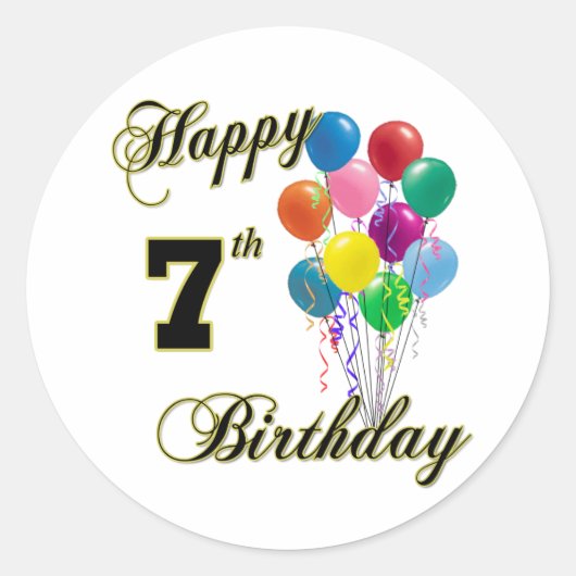 Happy 7e Anniversaire Sticker et Anniversaire Vête (Devant)