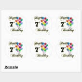 Happy 7e Anniversaire Sticker et Anniversaire Vête (Feuille)