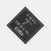 HAPPY 7E BIRTHDAY; Art Deco Style; Aangepaste naam Servet (Hoek)