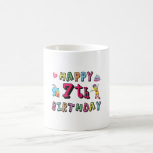 Happy 7th Birthday 7-jarige wensen Koffiemok