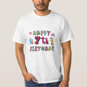 Happy 7th Birthday 7-jarige wensen T-shirt